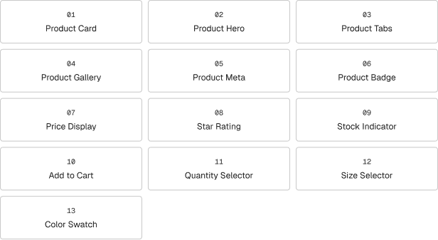 13 ecommerce blocks.