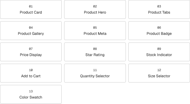 13 ecommerce blocks.